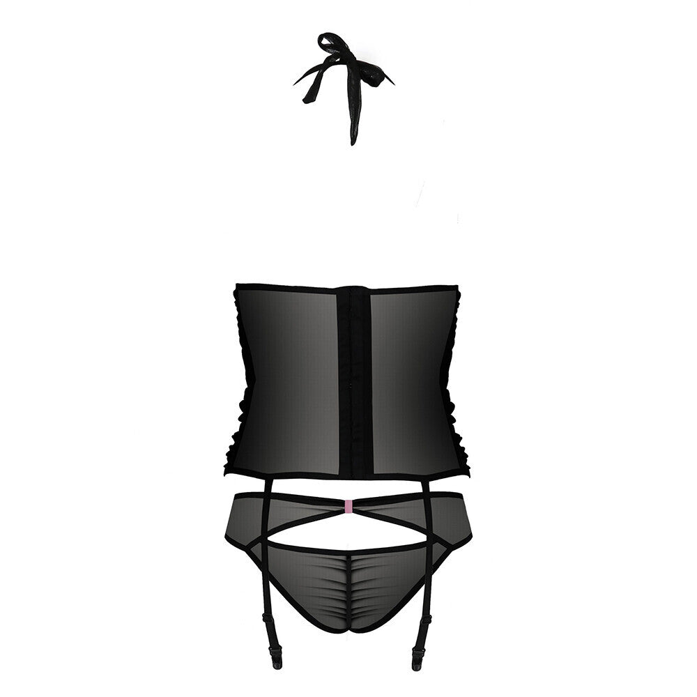 Passion Praline Black And Pink Corset|Detail View|"black pink praline corset - detail view"