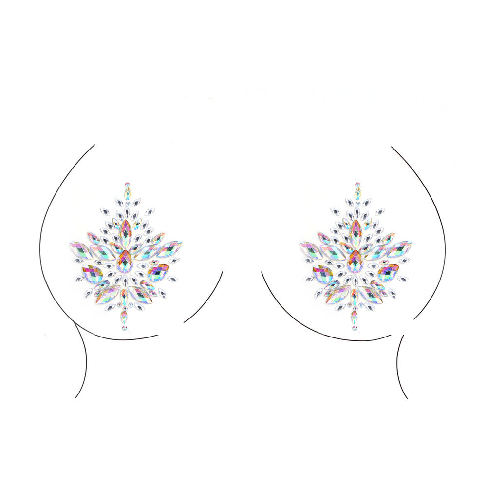 Dazzling Nipple Bling Sticker|Front View|"nipple bling design - front view"