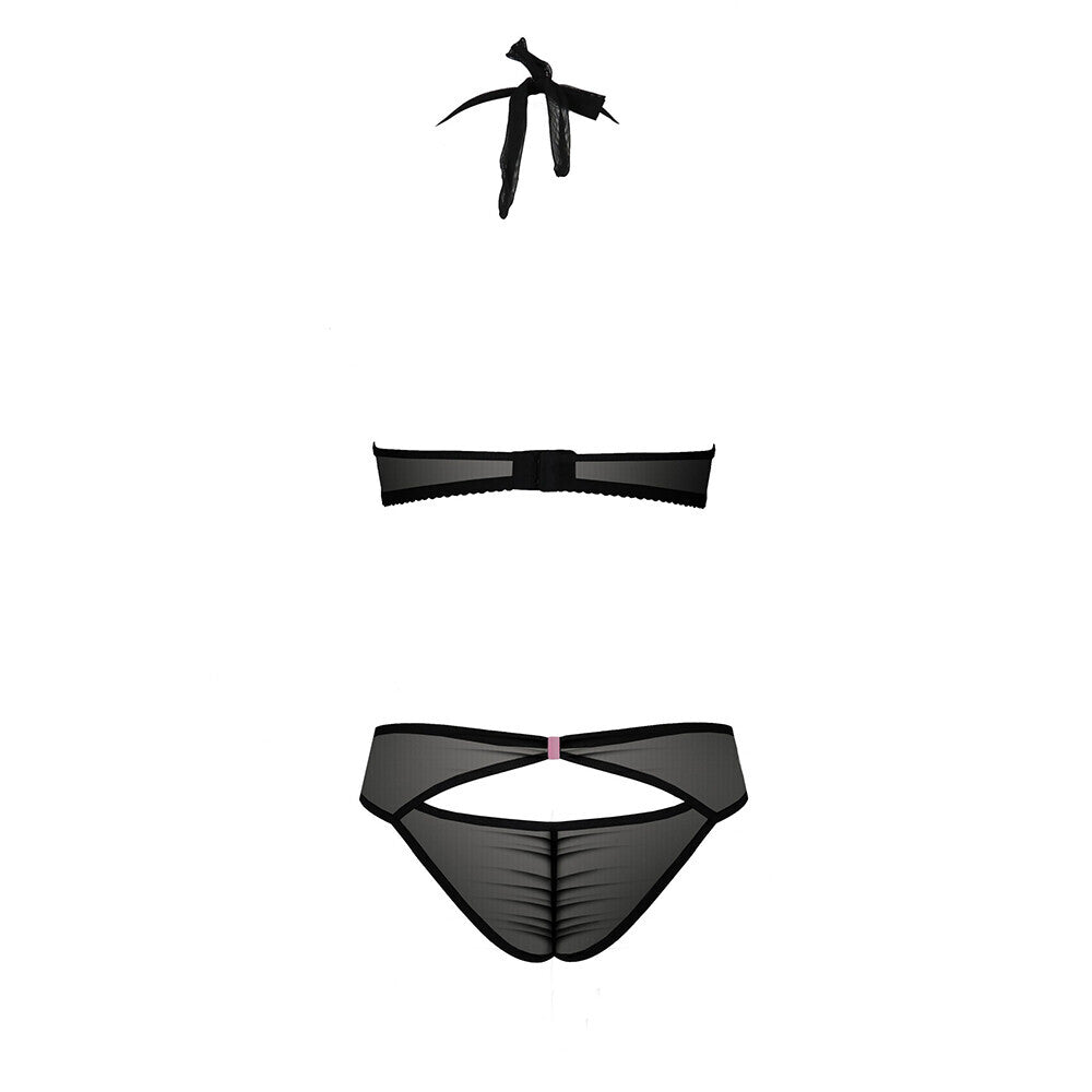 Passion Praline Black And Pink Bra Set|Detail View|"black pink bra set - detail view"