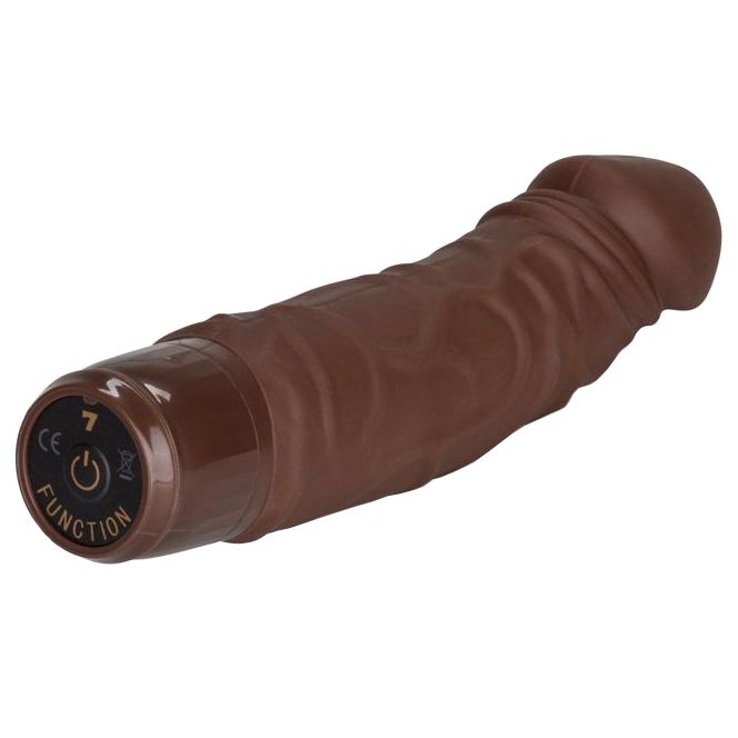 Stud Silicone Woody Flesh Brown Vibrator|Back View|"quality build - back view"