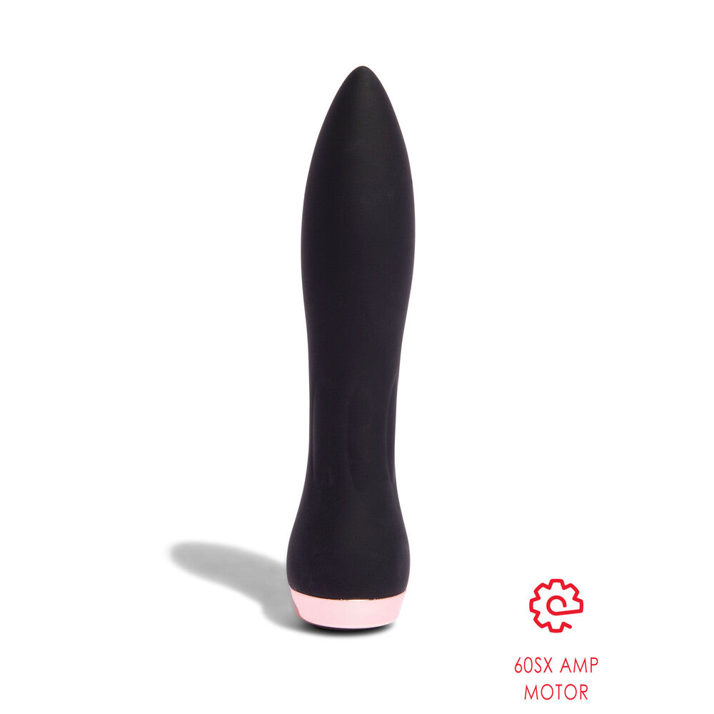 Nu-Sensuelle-Silicone-60SX-AMP-Bullet-Black|Front View|"powerful silicone bullet black-front view"