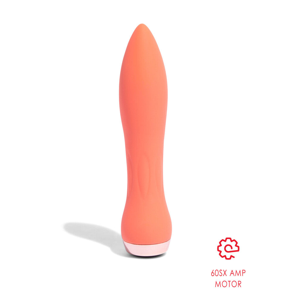 Nu-Sensuelle-Silicone-60SX-AMP-Bullet-Orange|Front View|"powerful bullet vibrator orange silicone-front view"