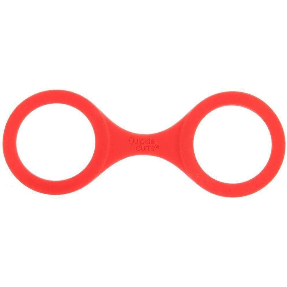 Quickie Cuffs Large Red Ankle Or Wrist Cuffs|Front View|"red versatile restraint cuffs large-front view adult toys direct"|