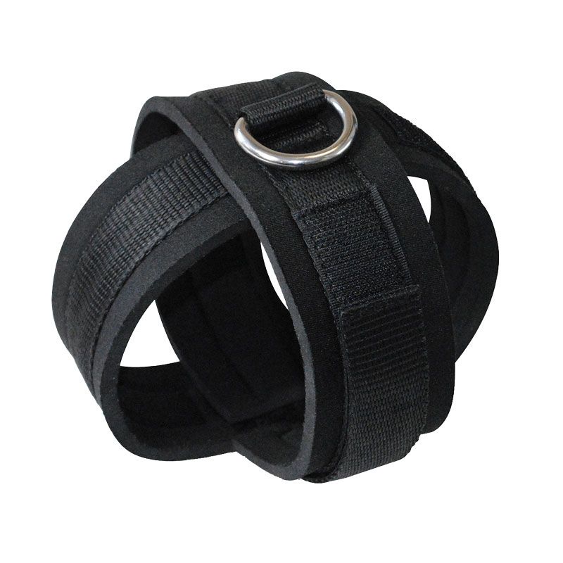 SXY Cuffs Deluxe Neoprene Cross Cuffs|Side View|"cross cuff detail-side view adult toys direct"|