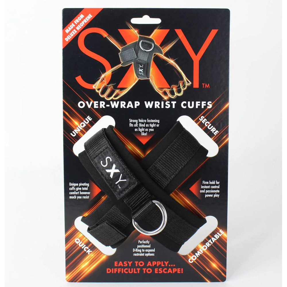 SXY Cuffs Deluxe Neoprene Cross Cuffs|Back View|"cuff closure system-back view adult toys direct"|