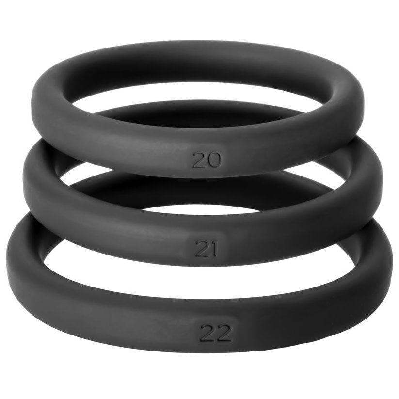 Perfect Fit XactFit Cock Ring Sizes 20 21 22|Front View|"xactfit design - front view"