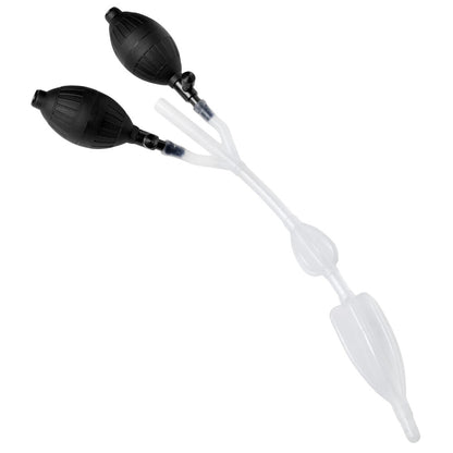 Clean Stream Silicone Inflatable Double Bulb Enema System|Front View|"double bulb-front view adult toys direct"|