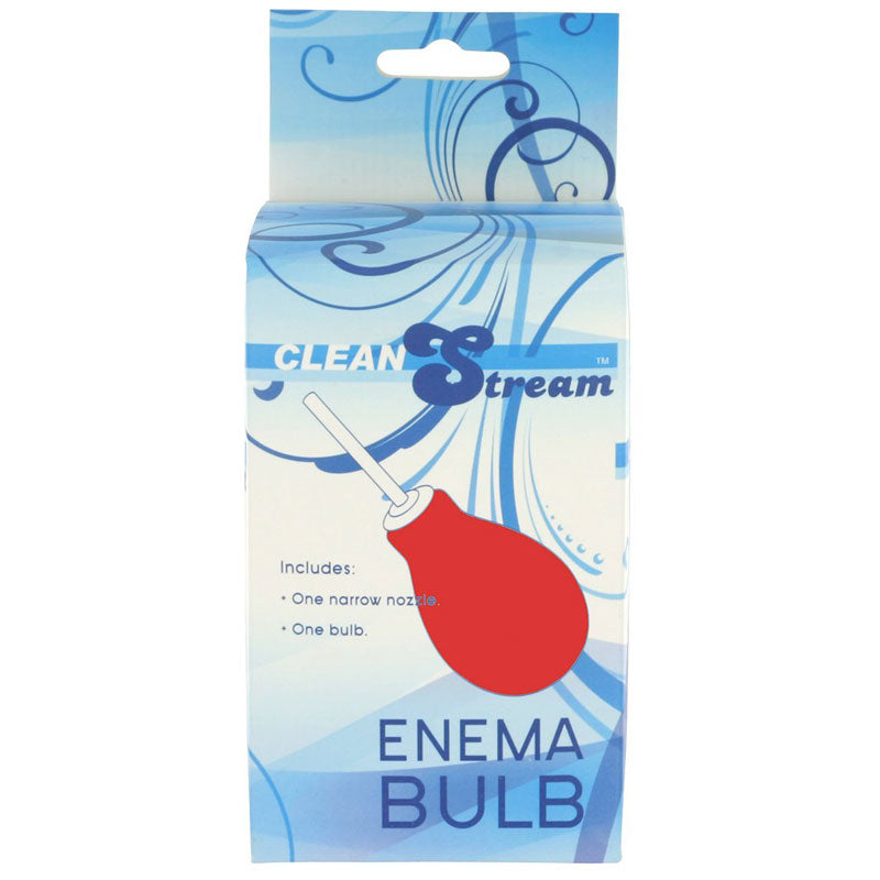 Clean Stream Red Enema Bulb|Side View|"bulb detail-side view adult toys direct"|