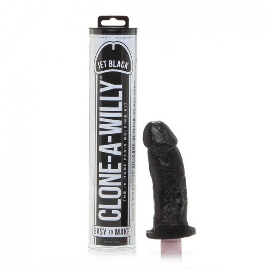 Clone A Willy Jet Black Vibrator|Front View|"jet design - front view"