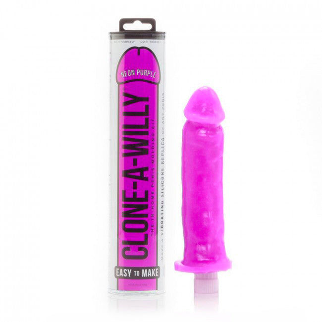 Clone A Willy Neon Purple Silicone Vibrator|Front View|"neon design - front view"