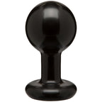Round Large Black Butt Plug|Front View|"large black plug-front view"|