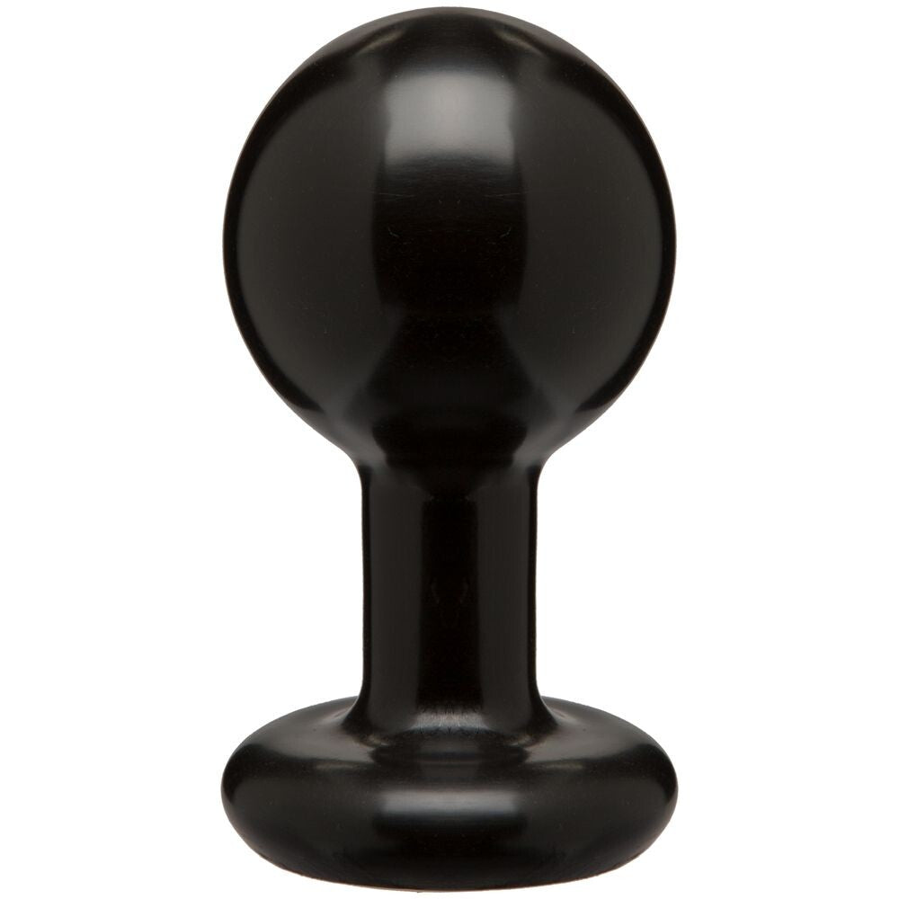 Round Large Black Butt Plug|Front View|"large black plug-front view"|
