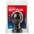 Round Large Black Butt Plug|Side View|"round design-side view"|