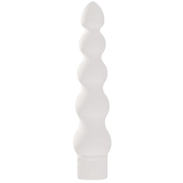 White-Nights-7-Inch-Ribbed-Anal-Vibrator|Front View|"ribbed vibrator-front view"