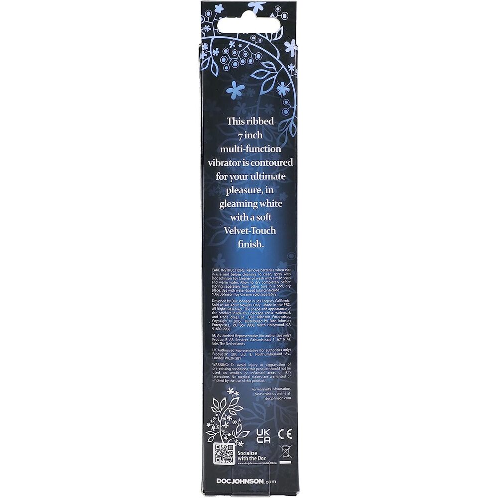 White-Nights-7-Inch-Ribbed-Anal-Vibrator|Detail View|"control interface-detail view"