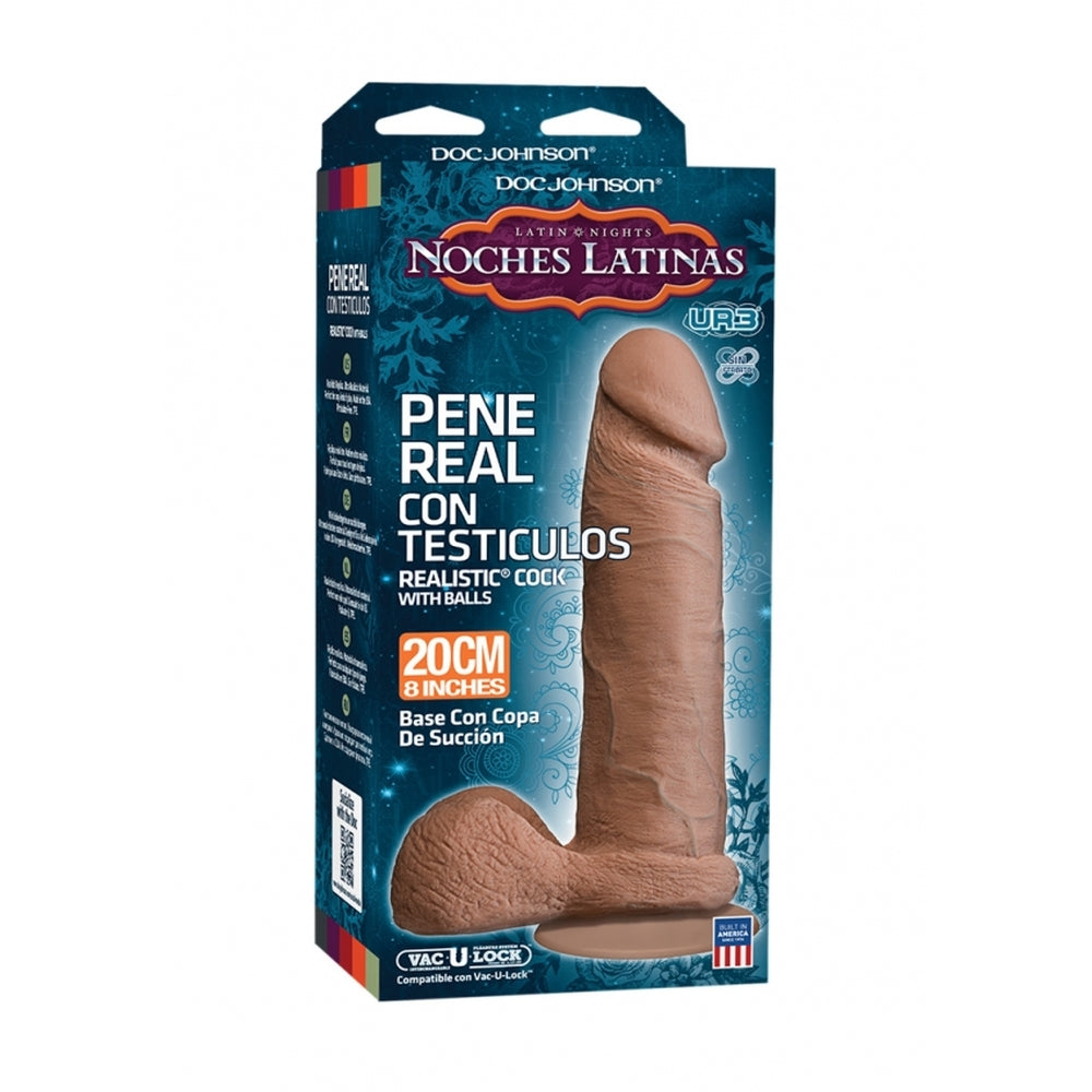 Noches Latinas Ur3 Pene Real 8 Inch Dildo|Side View|"real detail - side view"