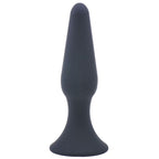 Medium Classic Black Silicone Butt Plug|Front View|"medium silicone plug-front view"|
