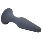 Medium Classic Black Silicone Butt Plug|Side View|"classic design-side view"|