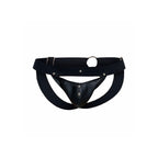Male Basics Dngeon Peekaboo Jock Black One Size|Detail View|"dngeon details-detail view"|