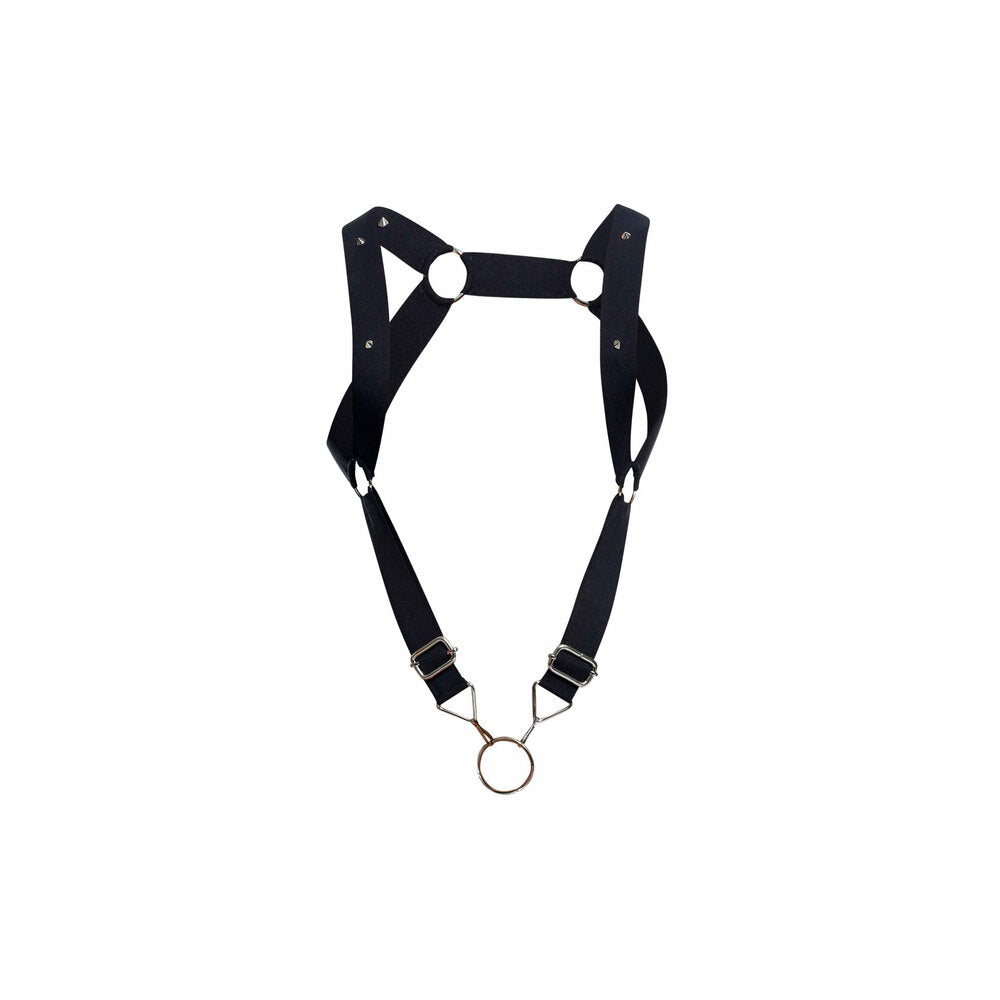 Male Basics Dngeon Straight Back Harness With Cock Ring|Detail View|"ring features-detail view"|
