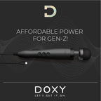 Doxy Wand 3 Black USB Powered | Angle | "premium head design - angle view"