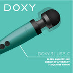 Doxy Wand 3 Turquoise USB Powered | Angle | "usb wand design - angle view"
