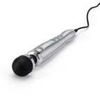 Doxy Wand Massager Number 3 Silver | Angle | "premium silver finish massage wand head - angle view"