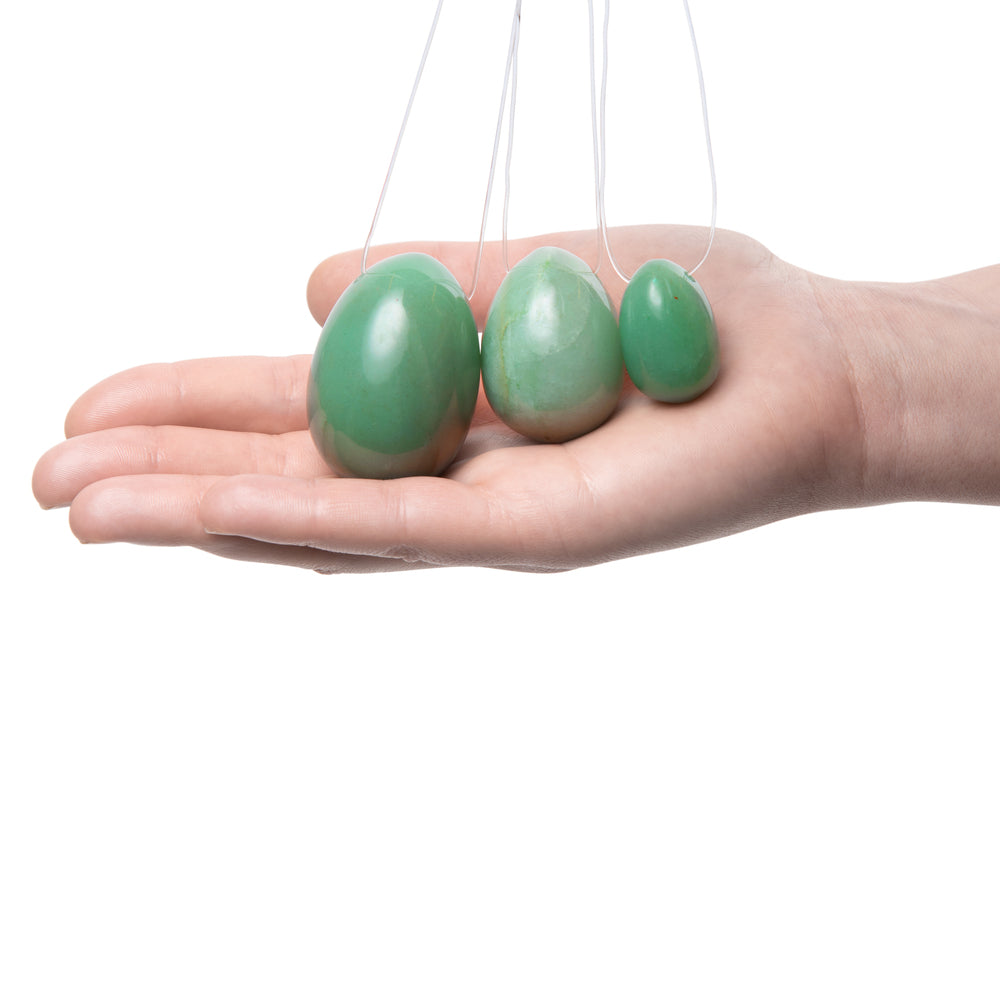 La-Gemmes-Yoni-Egg-Set-Jade|Side View|"progressive size design-side view"