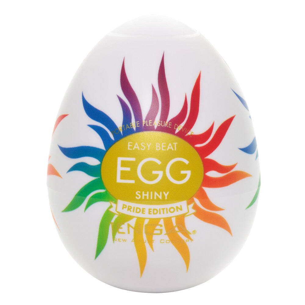 Tenga Shiny Pride Edition Egg Masturbator|Front View|"pride design - front view"