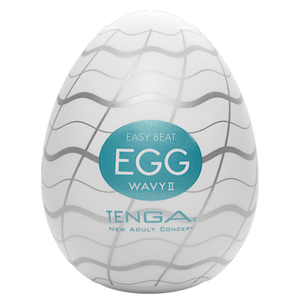 Tenga Wavy 2 Egg Masturbator|Front View|"wavy design - front view"