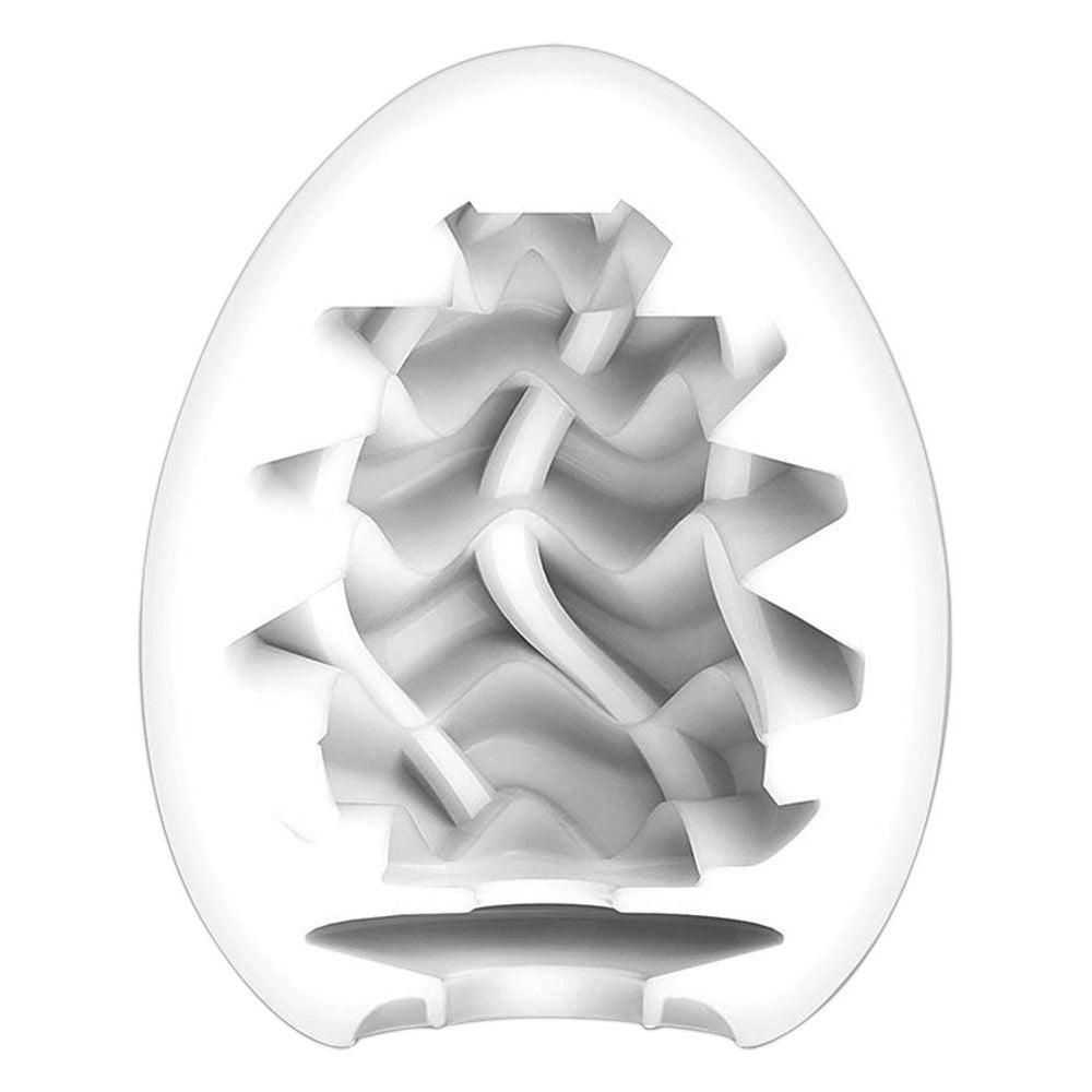 Tenga Wavy 2 Egg Masturbator|Side View|"egg detail - side view"