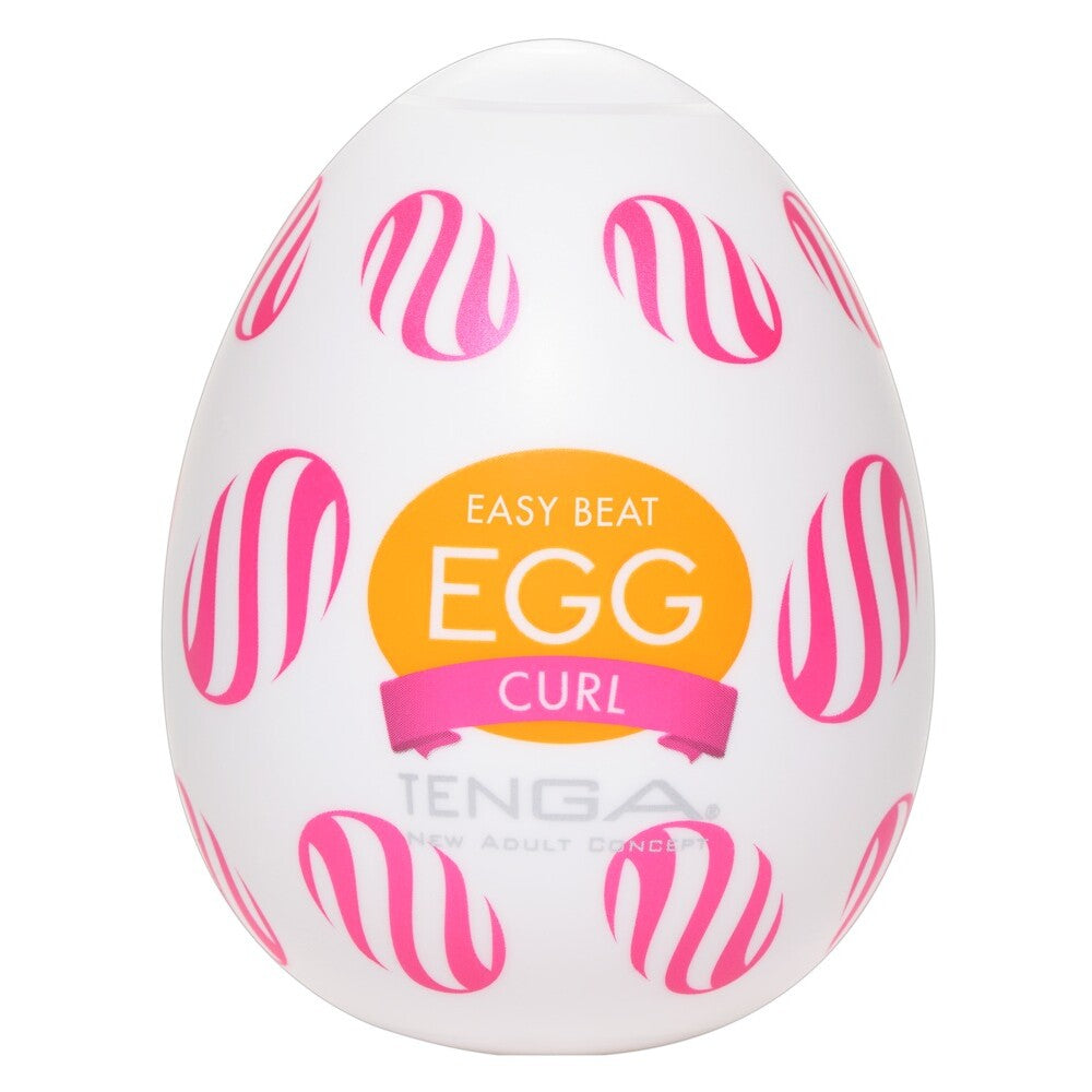 Tenga Curl Egg Masturbator|Front View|"curl design - front view"