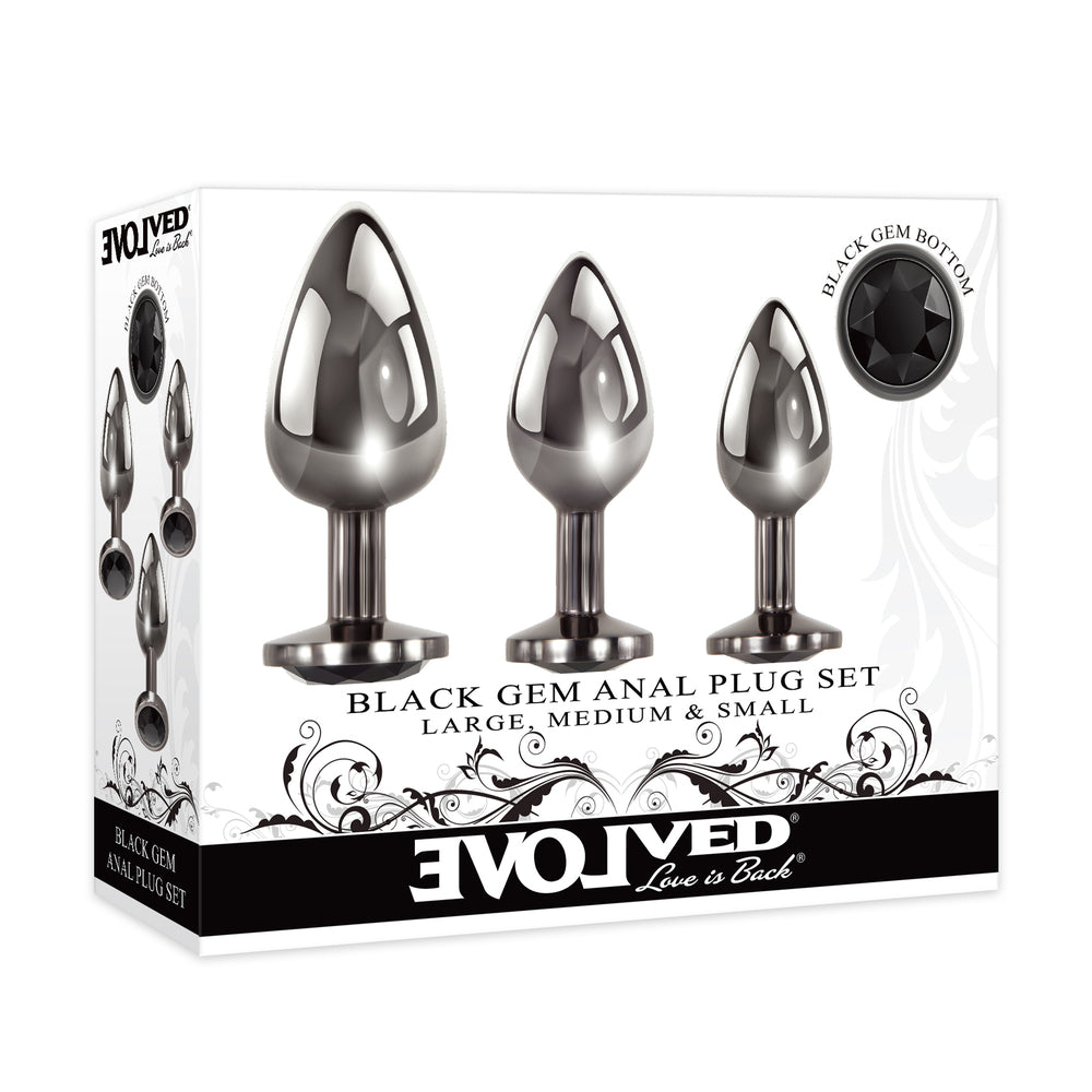 Evolved-Black-Gem-Anal-Plug-Set|Set View|"complete kit-set view"