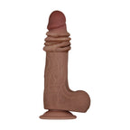 Evolved Real Flex Skin Poseable Inch Dildo Flesh Brown|Side View|"brown detail - side view"