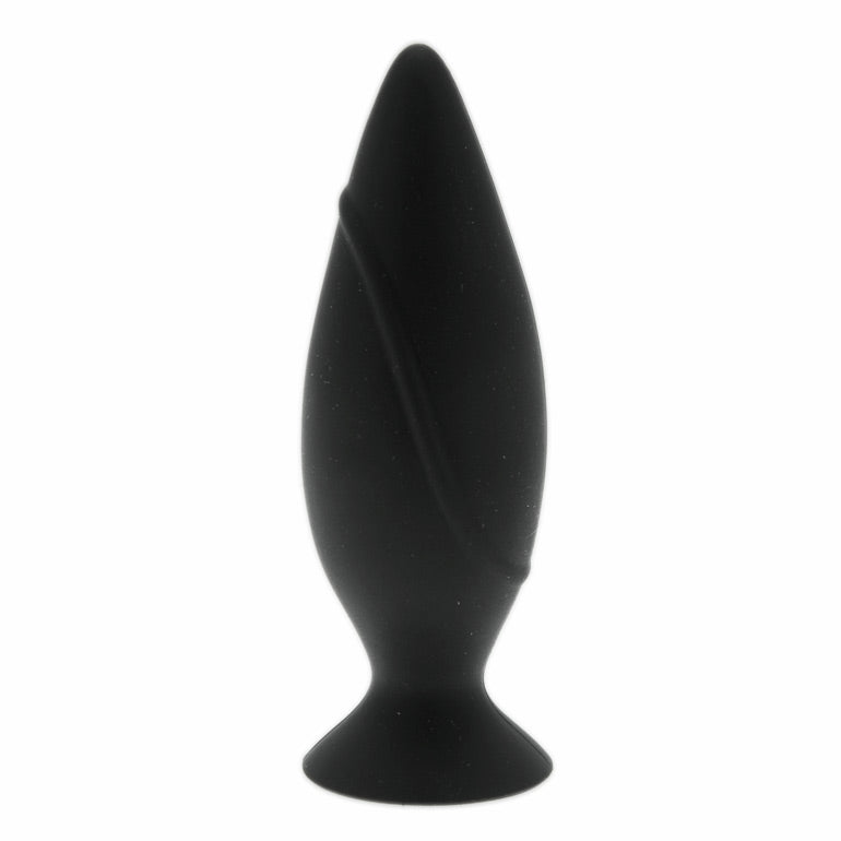 Mojo Spades Small Black Butt Plug|Front View|"small spades plug-front view"|
