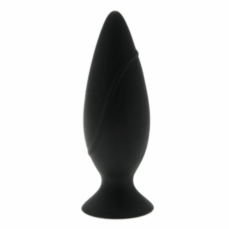 Mojo Spades Large Black Butt Plug|Front View|"large spades plug-front view"|