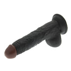 Hoodlum 8.5 Inch Realistic Black Dildo|Detail View|"surface detail - detail view"