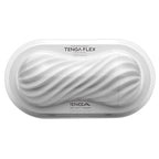 Tenga Flex Silky White Masturbator|Front View|"flex design - front view"