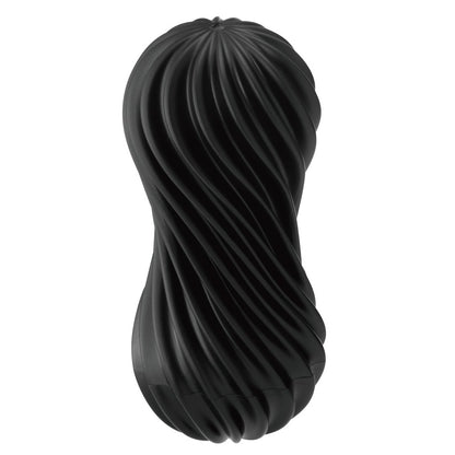 Tenga Flex Rocky Black Masturbator|Side View|"rocky detail - side view"