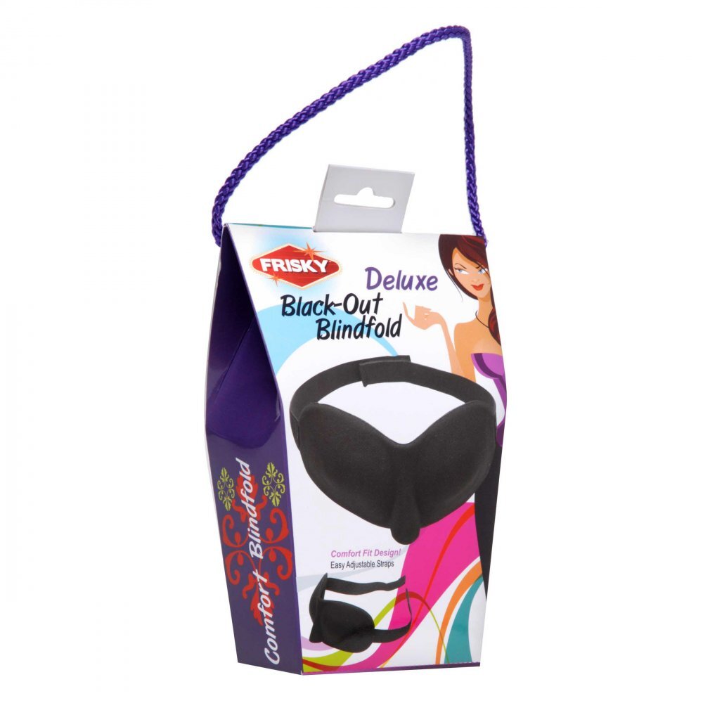 Frisky Deluxe Black Out Blindfold|Detail View|"blackout features-detail view adult toys direct"|