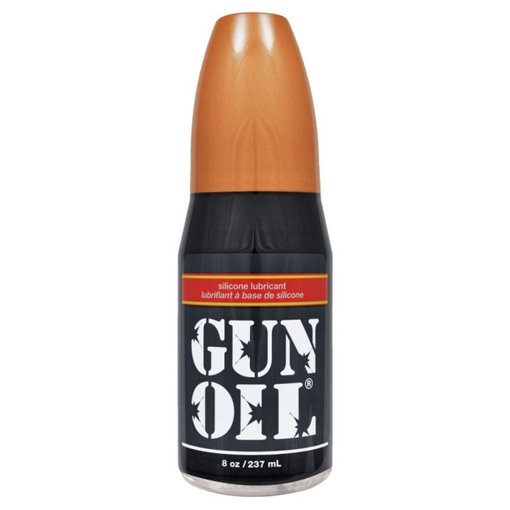 Gun Oil Silicone 8oz Lubricant|Front View|"silicone formula-front view adult toys direct"|