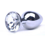 Large-Metal-Anal-Plug-With-Clear-Crystal|Front View|"crystal plug-front view"