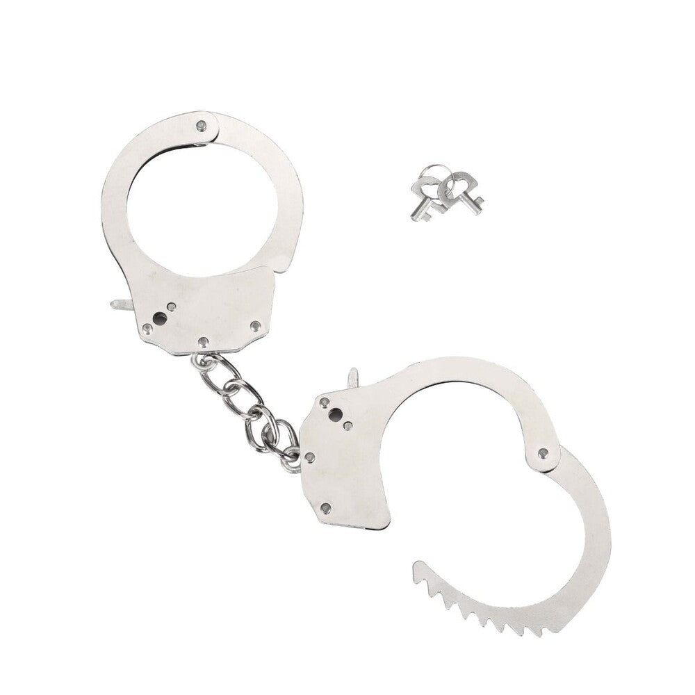 Me You Us Heavy Metal Handcuffs|Front View|"metal cuffs-front view"|