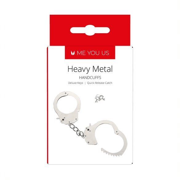 Me You Us Heavy Metal Handcuffs|Side View|"cuff details-side view"|
