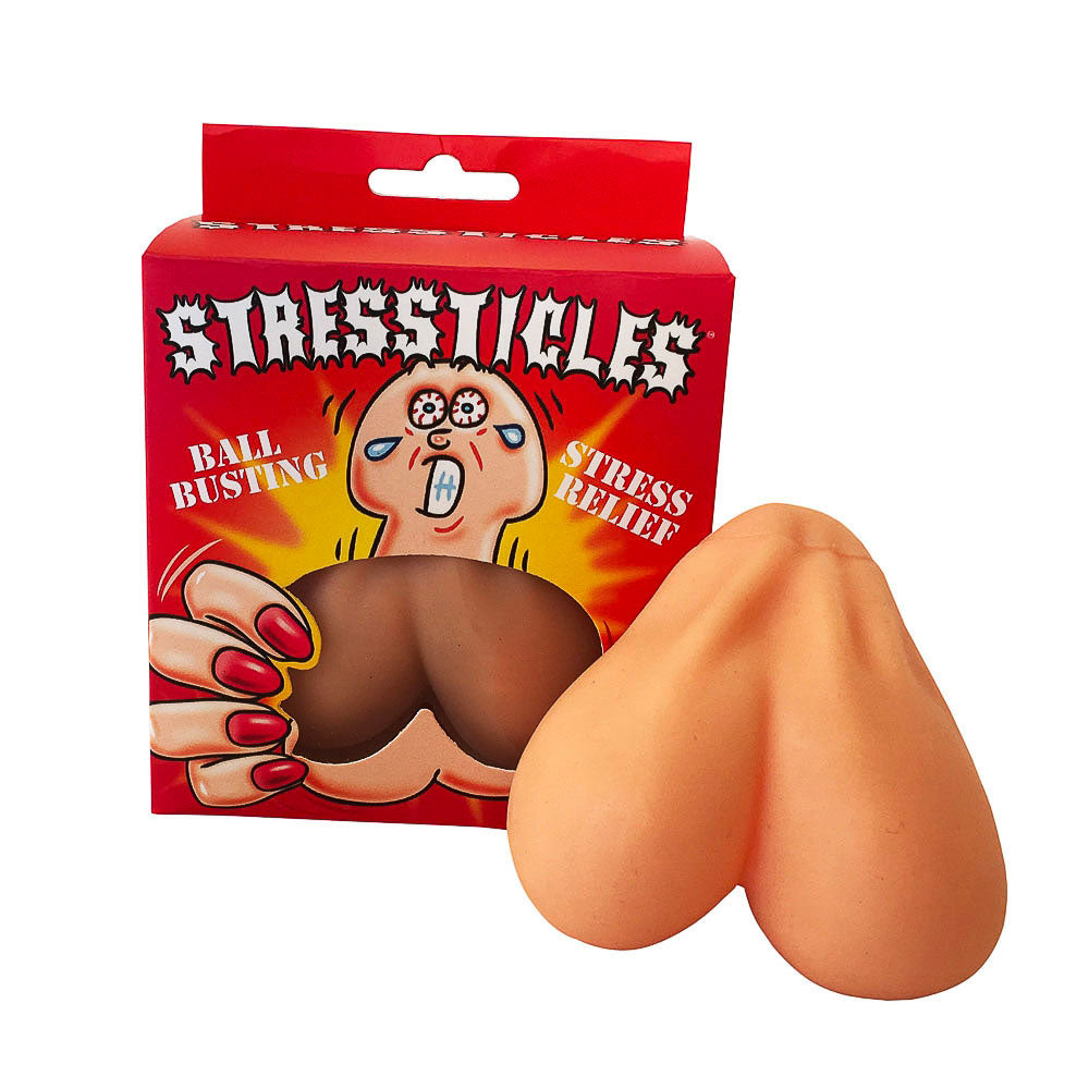 Stressticles Ballbusting Stress Reliever|Front View|"stress balls toy - front view"
