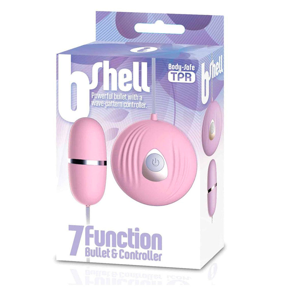 The-BShell-7-Function-Bullet-Vibe-Pink|Side View|"versatile pleasure design-side view"