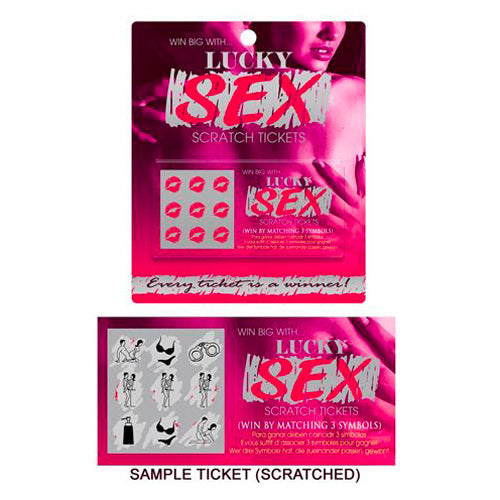 Lucky Sex Scratch Tickets|Front View|"adult scratch cards - front view"