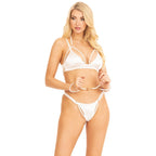 KINK Peal String Open Bra Set and Cuffs|Back View|"pearl string bra set - back view"