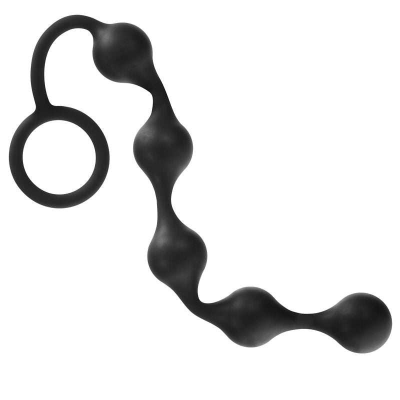 Onyx Silicone Anal Beads|Front View|"onyx silicone beads-front view"|