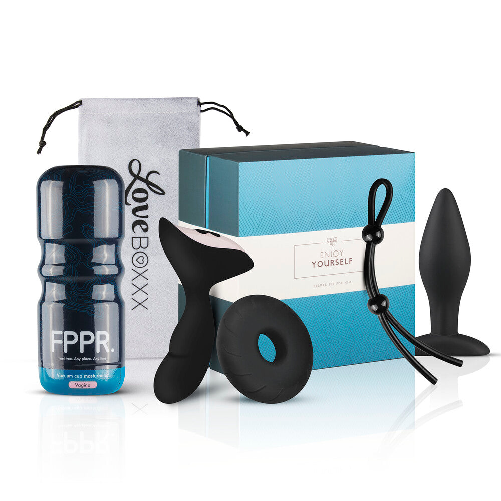 Loveboxxx Solo Box Man Gift Set|Front View|"mens pleasure kit - front view"